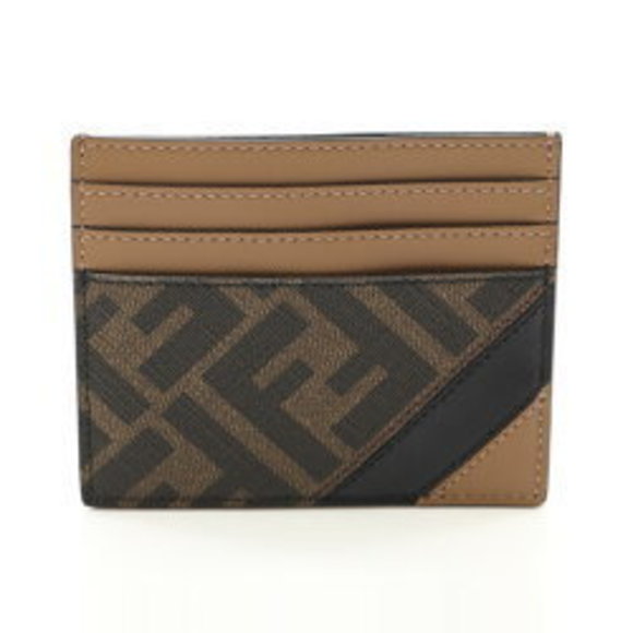 FENDI Zucca Case Leather Brown Black - Picture 1 of 6